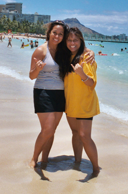 Cynthia Regohos Baldau and Karen Sabog in Waikiki